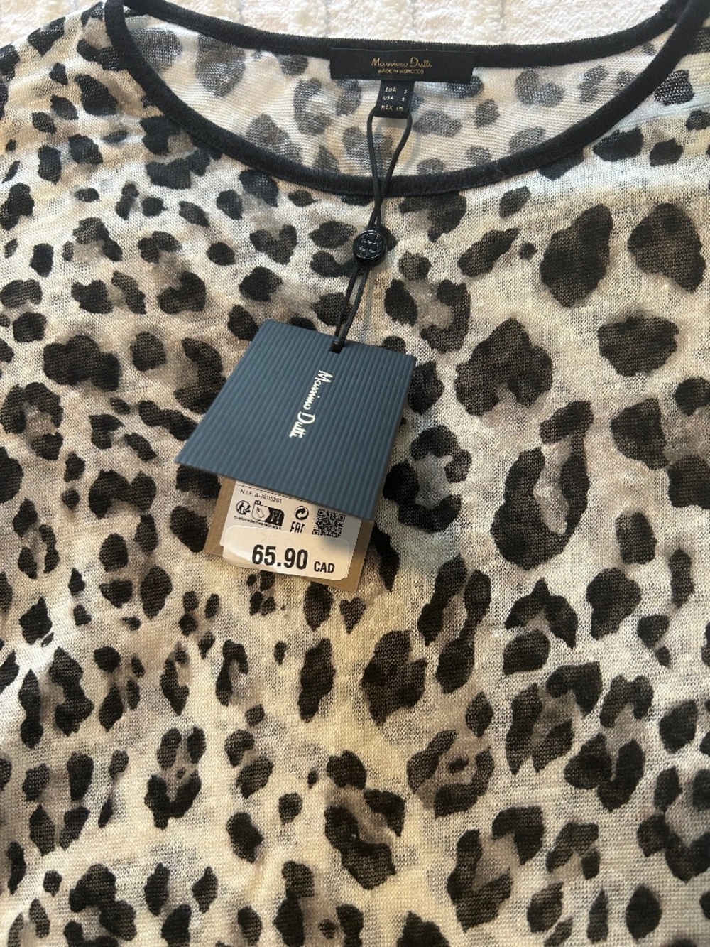 Animal Print T-Shirt 100% Linen